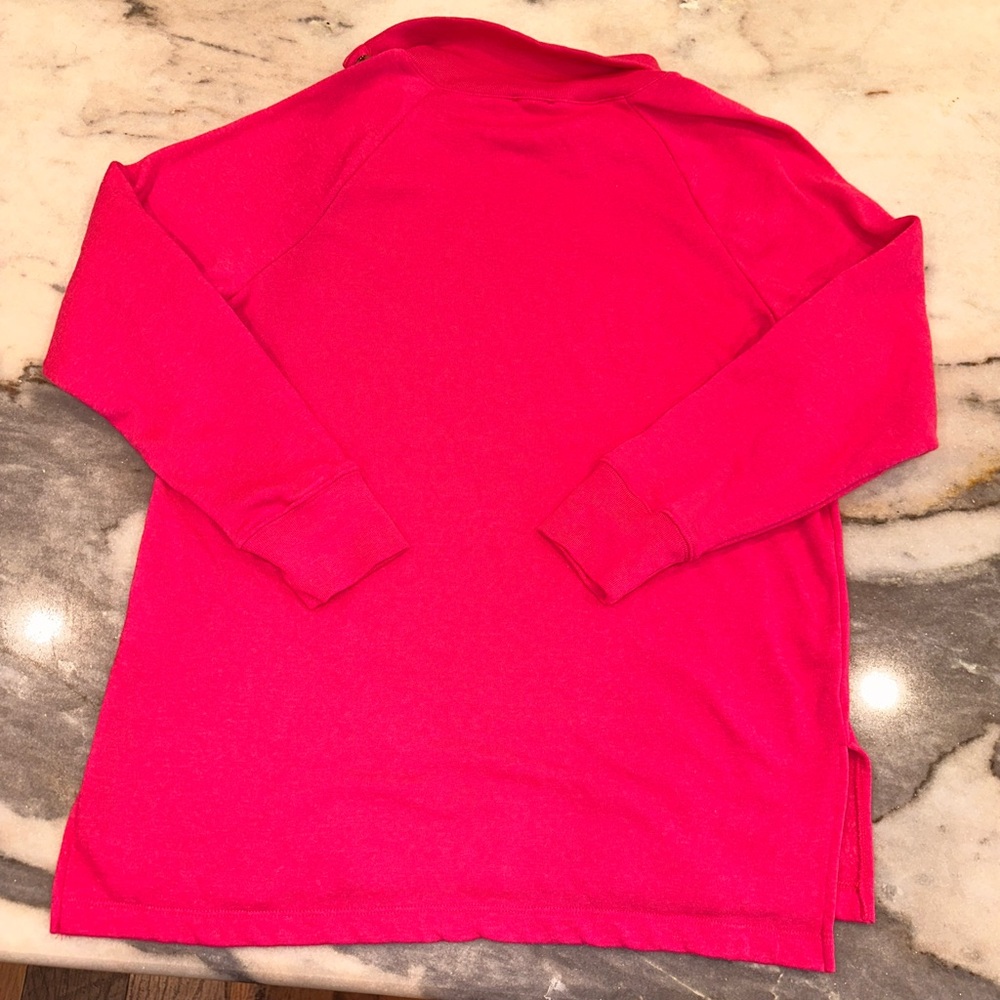 EUC J Crew Pink Chic Button-Detail Mock Neck Sweater Top Size Medium - Picture 11 of 11